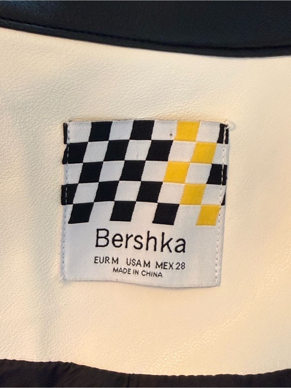 Bershka Faux Leather Racing Colour Block Moto Jacket Purple Y2K Size Medium M - Picture 11 of 17